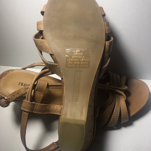 Tan Franco Fortini sling backs shoes size 9 - Picture 4 of 4